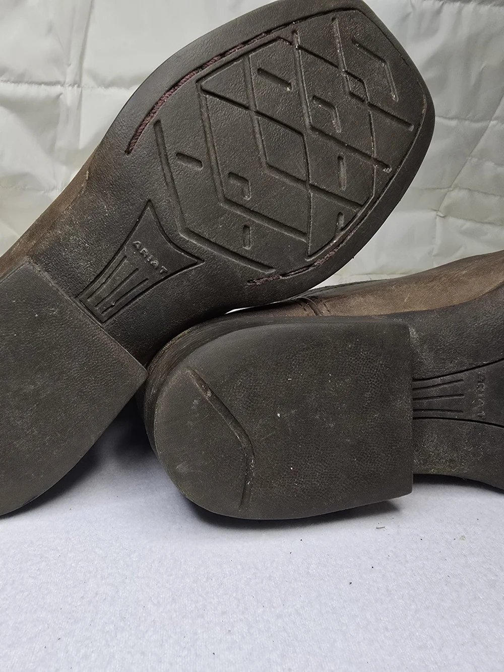Ariat Youth Cowboy Boots US Size 3 Brown Leather Western Square Toe Flag Boots